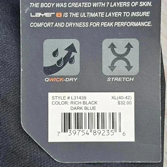 Layer 8 Kwick- Cool Kwick-Dry 11 L8 Performance 11 leggings Black # L31439 XL - Picture 8 of 8